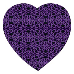 Triangle Knot Purple And Black Fabric Jigsaw Puzzle (heart) by BangZart