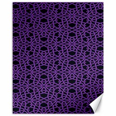 Triangle Knot Purple And Black Fabric Canvas 11  X 14   by BangZart