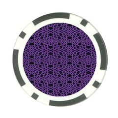 Triangle Knot Purple And Black Fabric Poker Chip Card Guard by BangZart