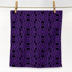 Triangle Knot Purple And Black Fabric Face Towel by BangZart