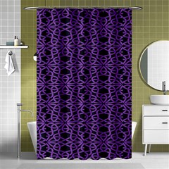 Triangle Knot Purple And Black Fabric Shower Curtain 48  X 72  (small)  by BangZart