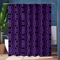 Triangle Knot Purple And Black Fabric Shower Curtain 60  X 72  (medium)  by BangZart