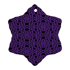 Triangle Knot Purple And Black Fabric Snowflake Ornament (two Sides) by BangZart