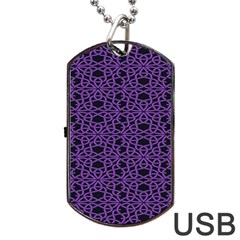 Triangle Knot Purple And Black Fabric Dog Tag Usb Flash (one Side) by BangZart