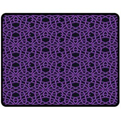 Triangle Knot Purple And Black Fabric Double Sided Fleece Blanket (medium)  by BangZart