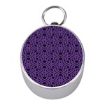 Triangle Knot Purple And Black Fabric Mini Silver Compasses Front