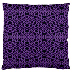 Triangle Knot Purple And Black Fabric Large Flano Cushion Case (one Side) by BangZart