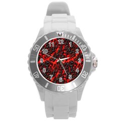 Volcanic Textures  Round Plastic Sport Watch (l) by BangZart