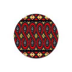 Toraja Traditional Art Pattern Rubber Coaster (round)  by BangZart