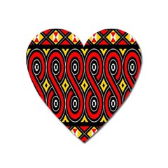 Toraja Traditional Art Pattern Heart Magnet by BangZart