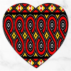 Toraja Traditional Art Pattern Jigsaw Puzzle (heart) by BangZart