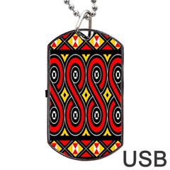 Toraja Traditional Art Pattern Dog Tag Usb Flash (one Side) by BangZart