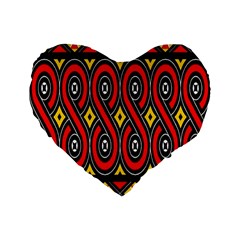 Toraja Traditional Art Pattern Standard 16  Premium Flano Heart Shape Cushions by BangZart