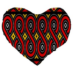 Toraja Traditional Art Pattern Large 19  Premium Flano Heart Shape Cushions by BangZart