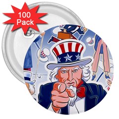 Independence Day United States Of America 3  Buttons (100 Pack)  by BangZart