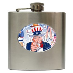 Independence Day United States Of America Hip Flask (6 Oz) by BangZart