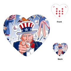 Independence Day United States Of America Playing Cards (heart)  by BangZart