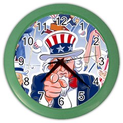 Independence Day United States Of America Color Wall Clocks by BangZart