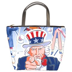 Independence Day United States Of America Bucket Bags by BangZart