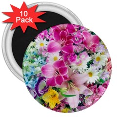 Colorful Flowers Patterns 3  Magnets (10 Pack)  by BangZart