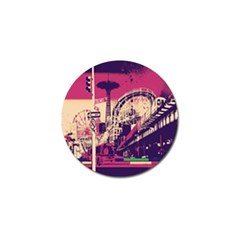 Pink City Retro Vintage Futurism Art Golf Ball Marker by BangZart