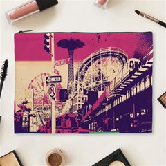 Pink City Retro Vintage Futurism Art Cosmetic Bag (xl) by BangZart