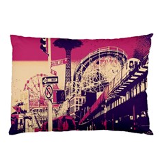 Pink City Retro Vintage Futurism Art Pillow Case (two Sides)