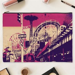 Pink City Retro Vintage Futurism Art Cosmetic Bag (xxxl)  by BangZart