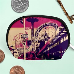 Pink City Retro Vintage Futurism Art Accessory Pouches (medium)  by BangZart