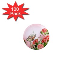 Flora Butterfly Roses 1  Mini Magnets (100 Pack)  by BangZart