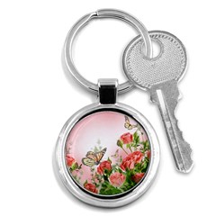 Flora Butterfly Roses Key Chains (round)  by BangZart