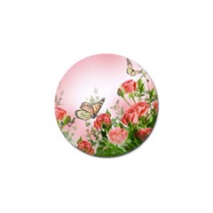 Flora Butterfly Roses Golf Ball Marker (4 Pack) by BangZart