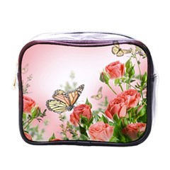 Flora Butterfly Roses Mini Toiletries Bags by BangZart