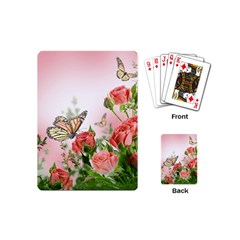 Flora Butterfly Roses Playing Cards (mini)  by BangZart