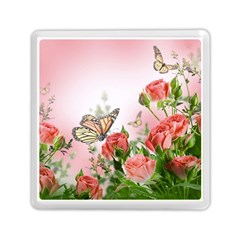 Flora Butterfly Roses Memory Card Reader (square)  by BangZart