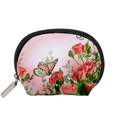 Flora Butterfly Roses Accessory Pouches (small)  by BangZart