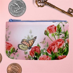 Flora Butterfly Roses Large Coin Purse by BangZart