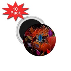 Colorful Leaves 1 75  Magnets (10 Pack) 