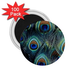 Feathers Art Peacock Sheets Patterns 2 25  Magnets (100 Pack)  by BangZart