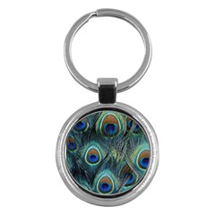 Feathers Art Peacock Sheets Patterns Key Chains (round)  by BangZart