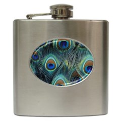 Feathers Art Peacock Sheets Patterns Hip Flask (6 Oz) by BangZart