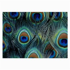 Feathers Art Peacock Sheets Patterns Large Glasses Cloth (2-side) by BangZart