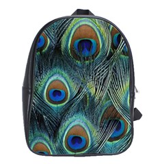 Feathers Art Peacock Sheets Patterns School Bags(large)  by BangZart