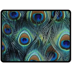 Feathers Art Peacock Sheets Patterns Fleece Blanket (large)  by BangZart