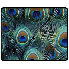 Feathers Art Peacock Sheets Patterns Fleece Blanket (medium)  by BangZart