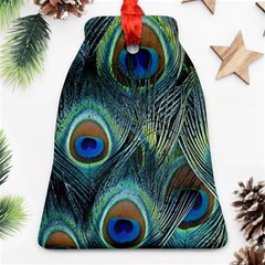 Feathers Art Peacock Sheets Patterns Ornament (bell) by BangZart