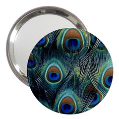 Feathers Art Peacock Sheets Patterns 3  Handbag Mirrors by BangZart