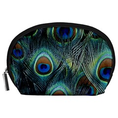 Feathers Art Peacock Sheets Patterns Accessory Pouches (large)  by BangZart