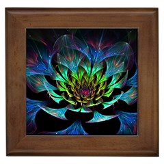 Fractal Flowers Abstract Petals Glitter Lights Art 3d Framed Tiles by BangZart