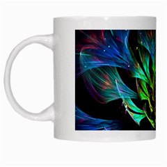 Fractal Flowers Abstract Petals Glitter Lights Art 3d White Mugs by BangZart